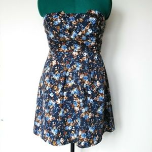 Modcloth Blue Floral Sleevless Dress